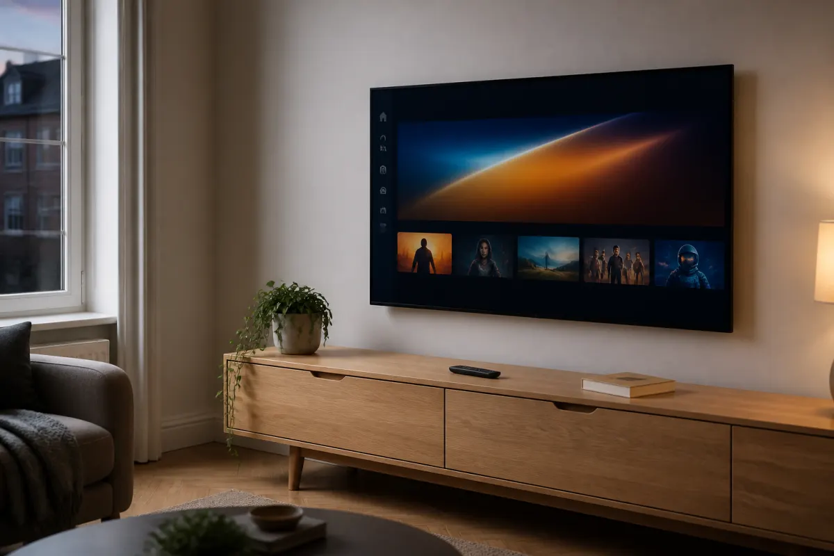 Living room TV ready for IPTV Box setup